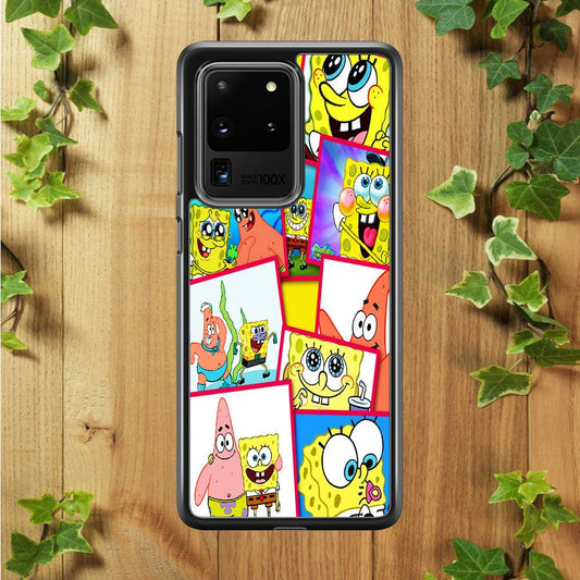Spongebob Patrick Friendship Samsung Galaxy S20 Ultra Case-Rubber / White (2D Case)-Xtracase
