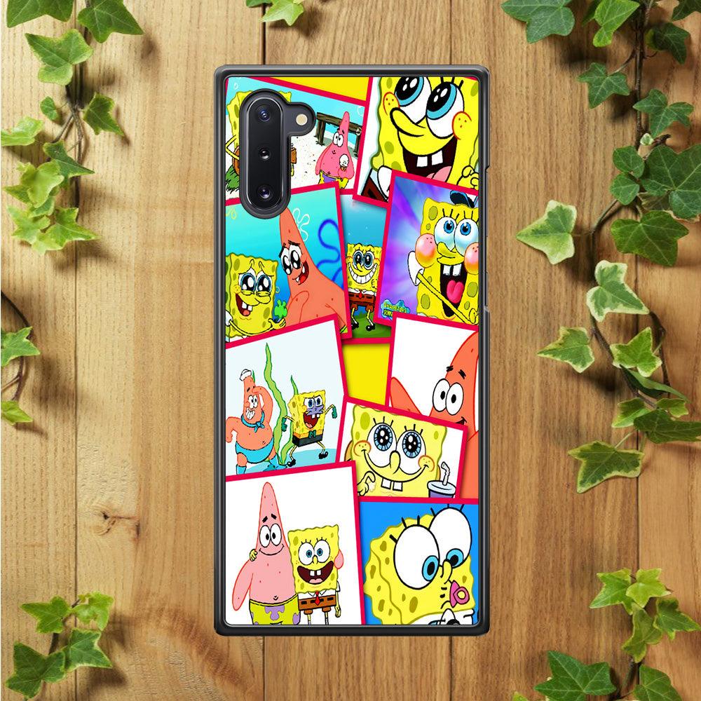 Spongebob Patrick Friendship Samsung Galaxy Note 10 Case-Rubber / Black (2D Case)-Xtracase