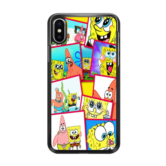 Spongebob Patrick Friendship iPhone Xs Max Case-Rubber / Black (2D Case)-Xtracase