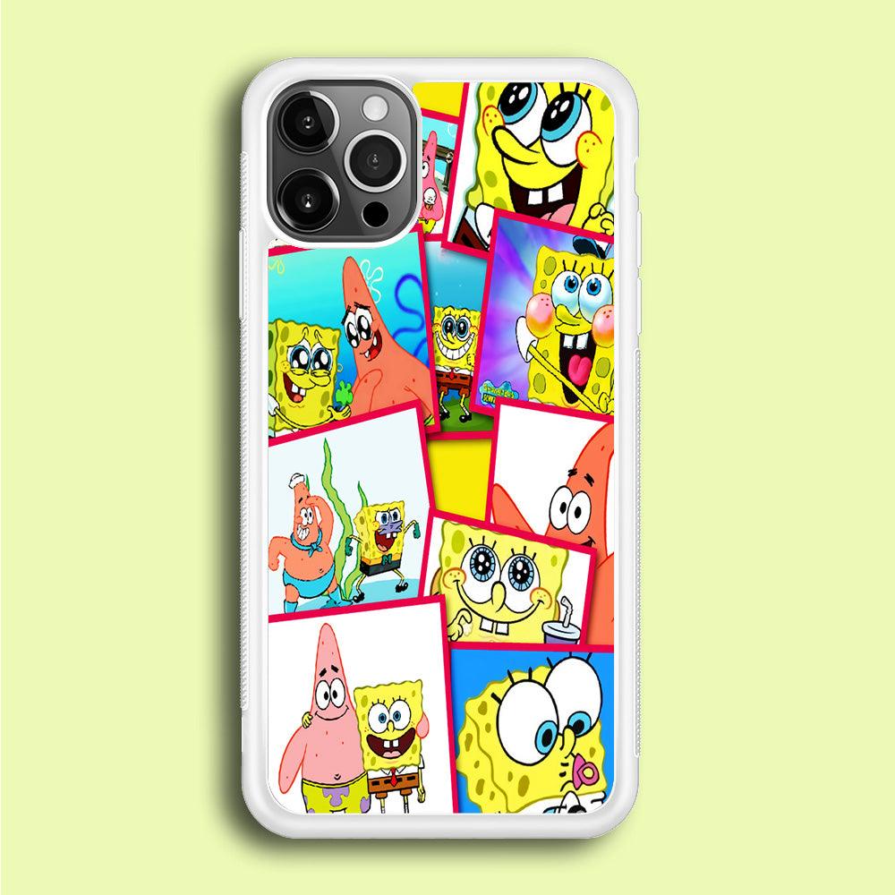 Spongebob Patrick Friendship iPhone 12 Pro Case-Rubber / White (2D Case)-Xtracase