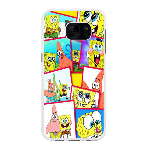 Spongebob Patrick Friendship Samsung Galaxy S7 Edge Case-Rubber / White (2D Case)-Xtracase