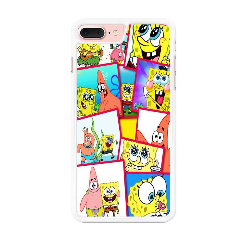 Spongebob Patrick Friendship iPhone 7 Plus Case-Rubber / White (2D Case)-Xtracase