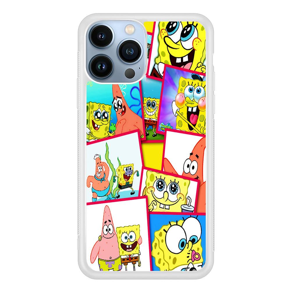 Spongebob Patrick Friendship iPhone 13 Pro Case-Rubber / White (2D Case)-Xtracase