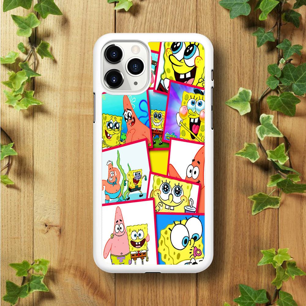 Spongebob Patrick Friendship iPhone 11 Pro Case-Rubber / White (2D Case)-Xtracase