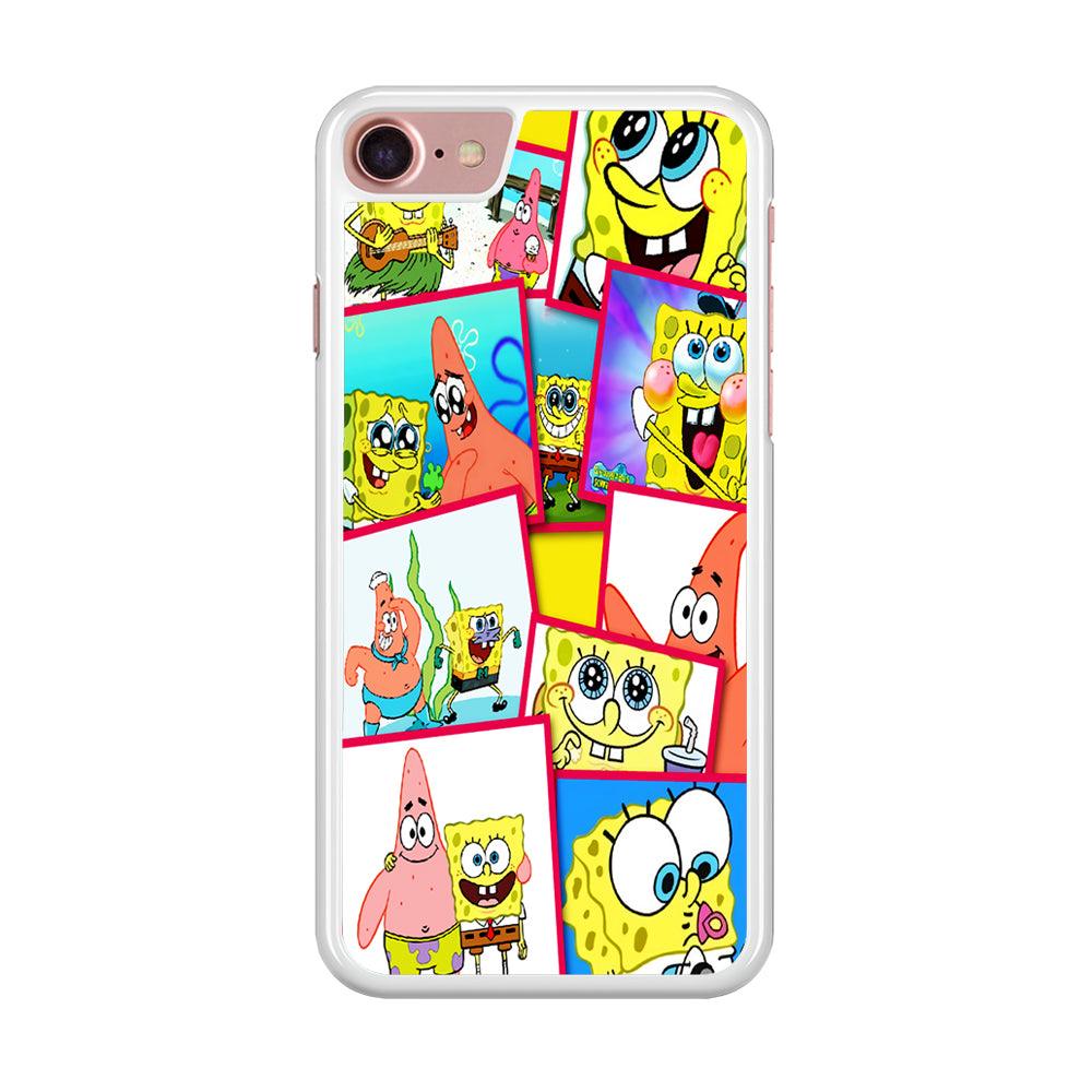 Spongebob Patrick Friendship iPhone SE 2020 Case-Rubber / White (2D Case)-Xtracase