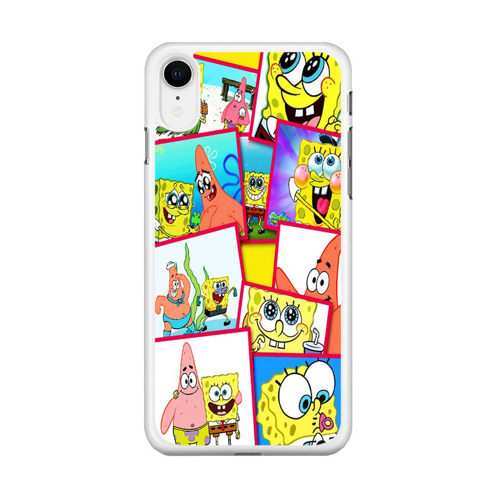 Spongebob Patrick Friendship iPhone XR Case-Rubber / White (2D Case)-Xtracase