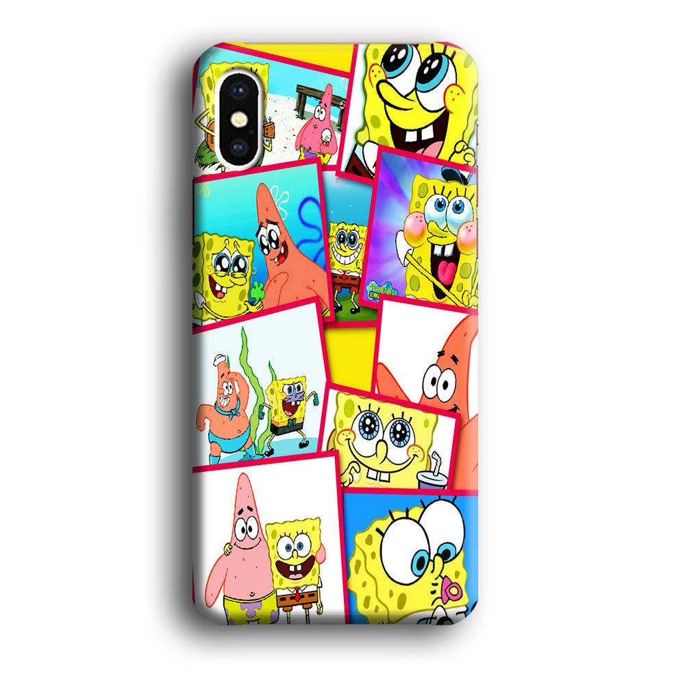 Spongebob Patrick Friendship iPhone Xs Case-Plastic / Full Wrap (3D Case)-Xtracase