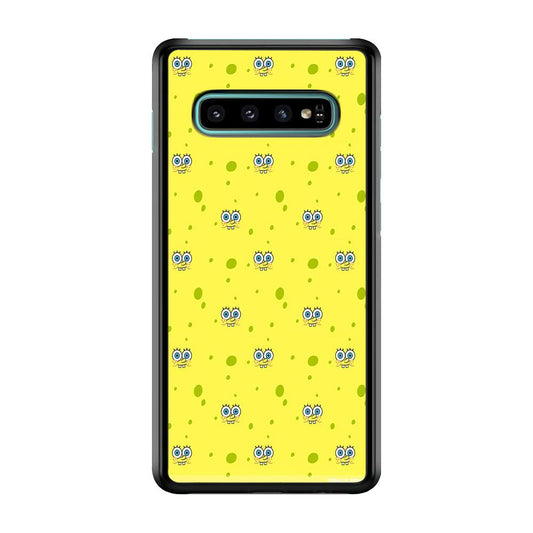 Spongebob's Face Pattern Samsung Galaxy S10 Plus Case-Plastic / Full Wrap (3D Case)-Xtracase