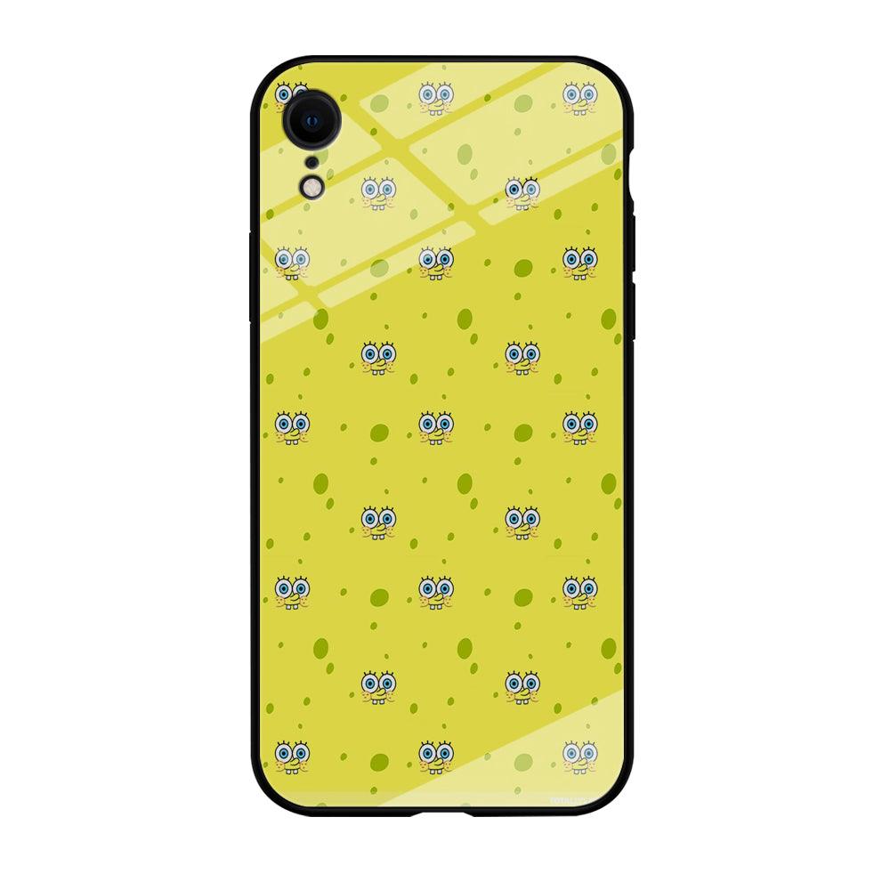 Spongebob's Face Pattern iPhone XR Case-Tempered Glass Case-Xtracase