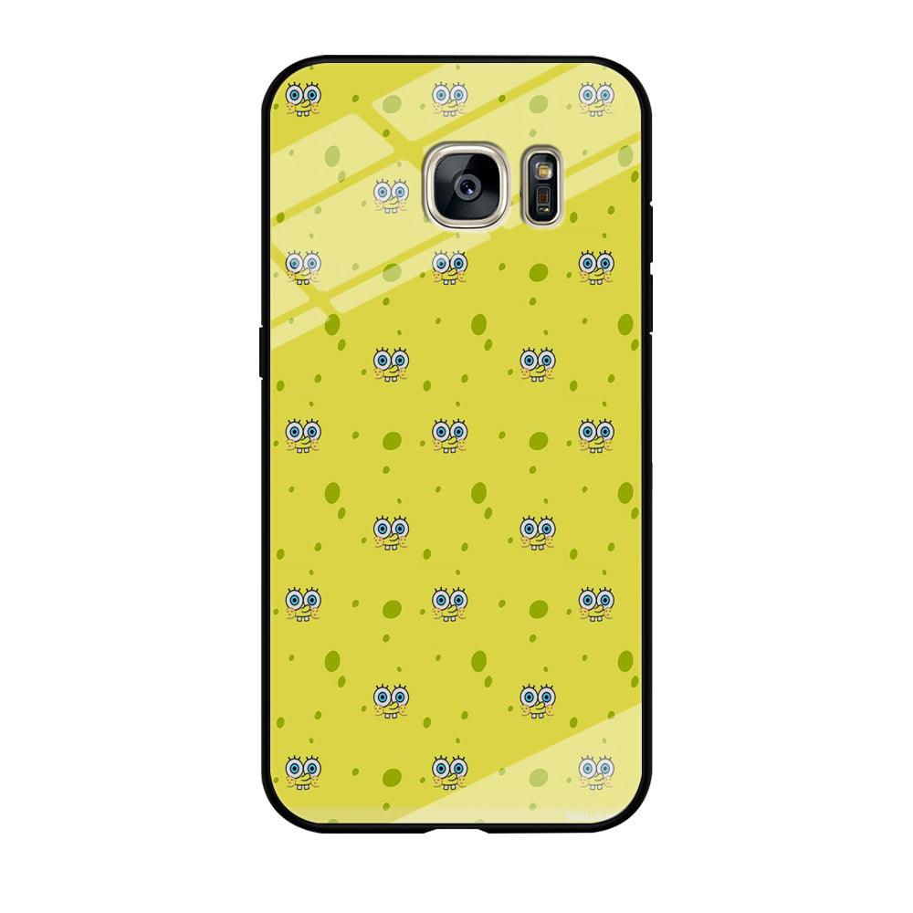 Spongebob's Face Pattern Samsung Galaxy S7 Edge Case-Tempered Glass Case-Xtracase
