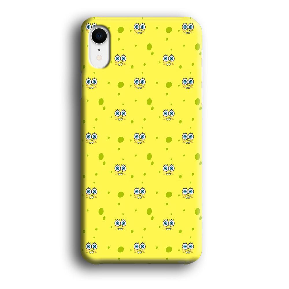 Spongebob's Face Pattern iPhone XR Case-Plastic / Full Wrap (3D Case)-Xtracase