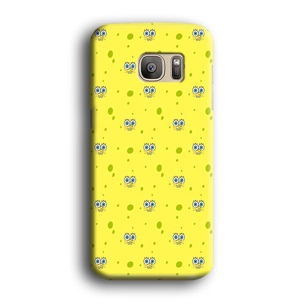 Spongebob's Face Pattern Samsung Galaxy S7 Edge Case-Plastic / Full Wrap (3D Case)-Xtracase