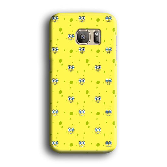 Spongebob's Face Pattern Samsung Galaxy S7 Edge Case-Plastic / Full Wrap (3D Case)-Xtracase