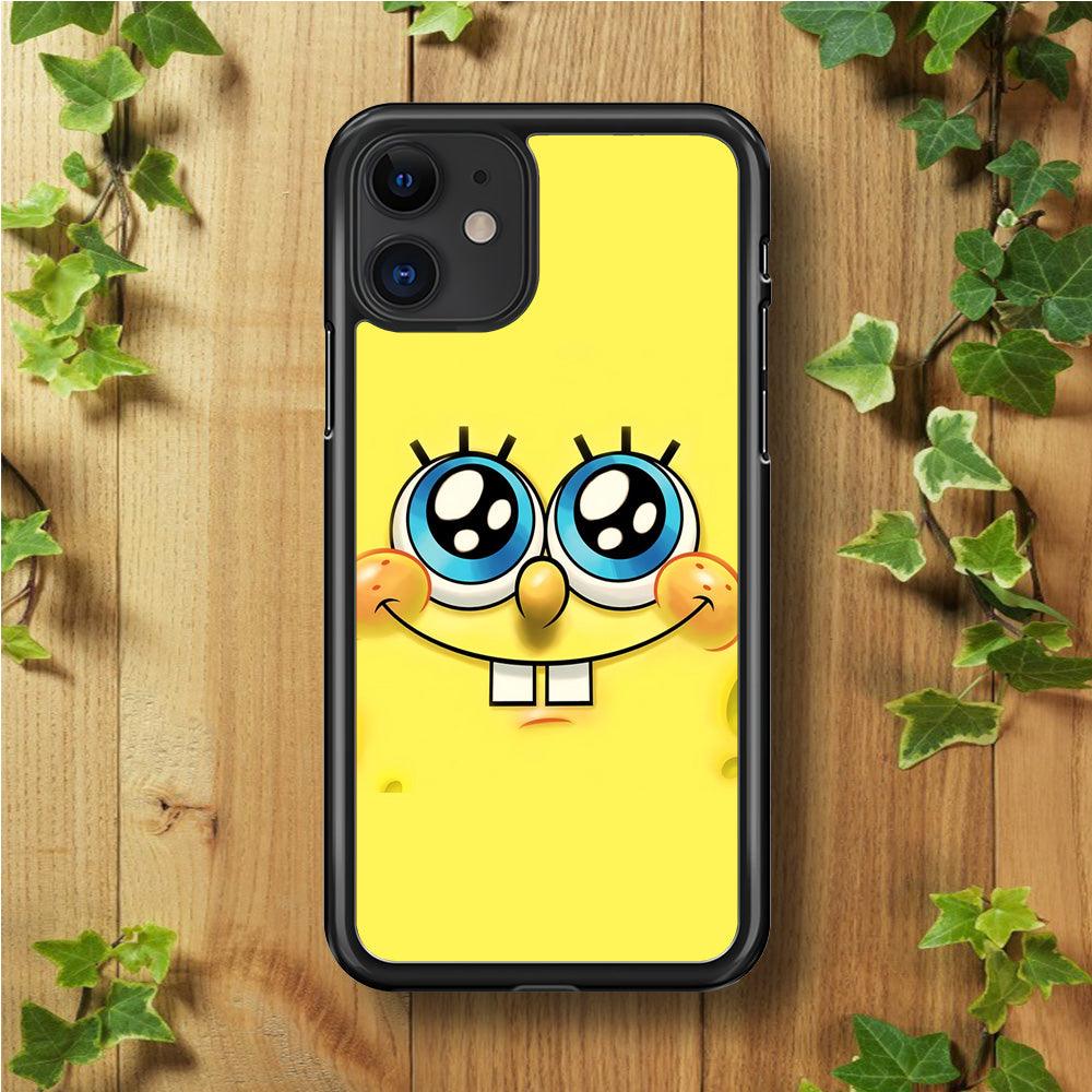 Spongebob's smiling face iPhone 11 Case-Rubber / Black (2D Case)-Xtracase