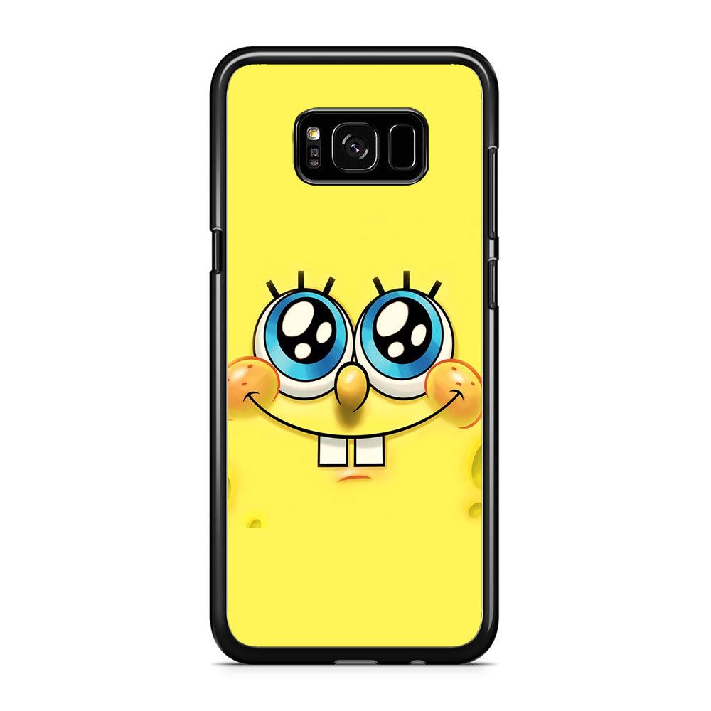 Spongebob's smiling face Samsung Galaxy S8 Case-Rubber / Black (2D Case)-Xtracase