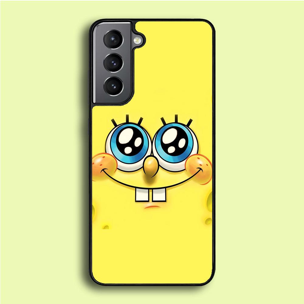 Spongebob's smiling face Samsung Galaxy A16 Case-Rubber / Black (2D Case)-Xtracase