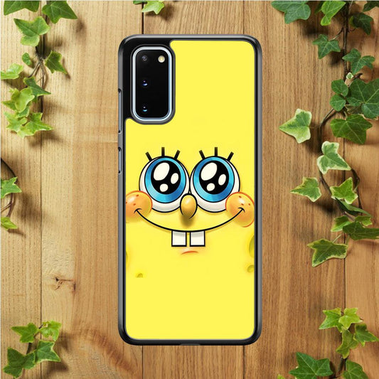 Spongebob's smiling face Samsung Galaxy S20 Case-Rubber / Black (2D Case)-Xtracase