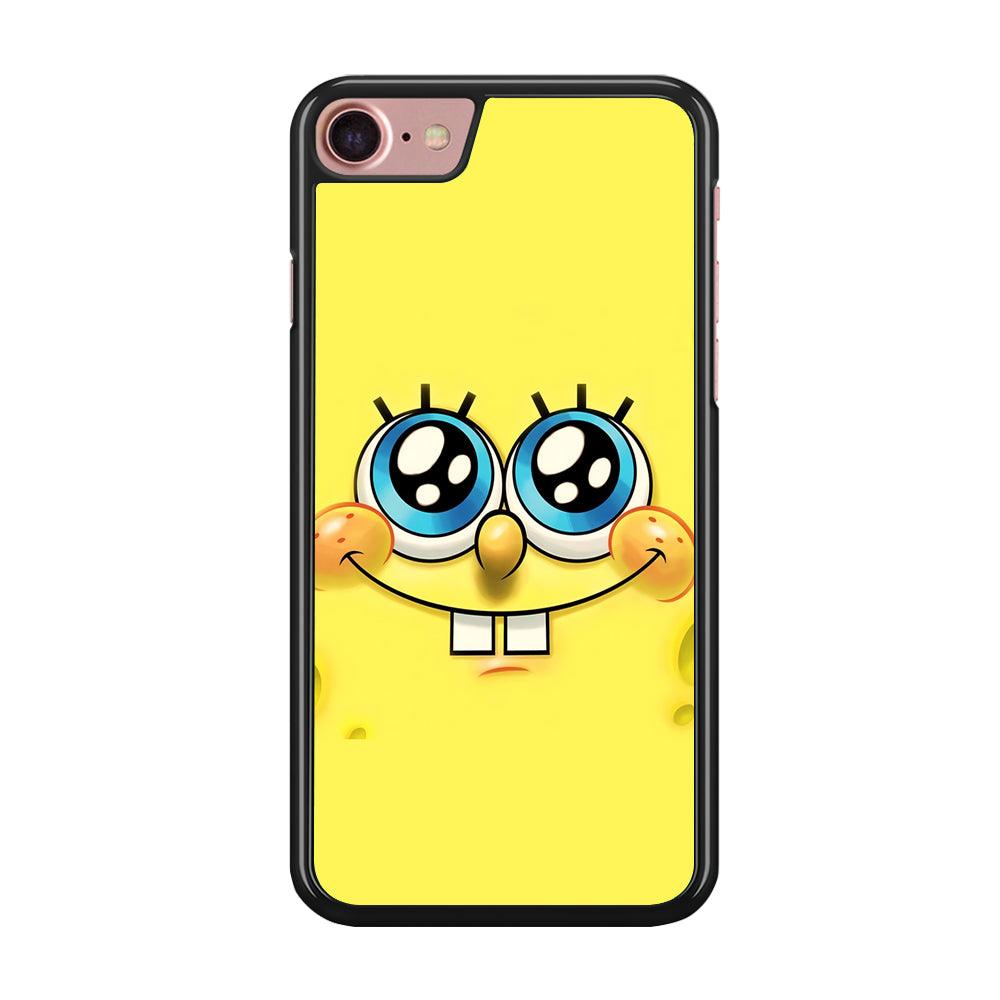 Spongebob's smiling face iPhone SE 2020 Case-Rubber / Black (2D Case)-Xtracase