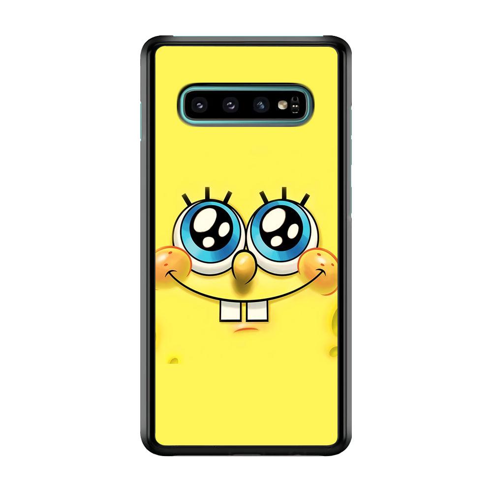 Spongebob's smiling face Samsung Galaxy S10 Case-Plastic / Full Wrap (3D Case)-Xtracase