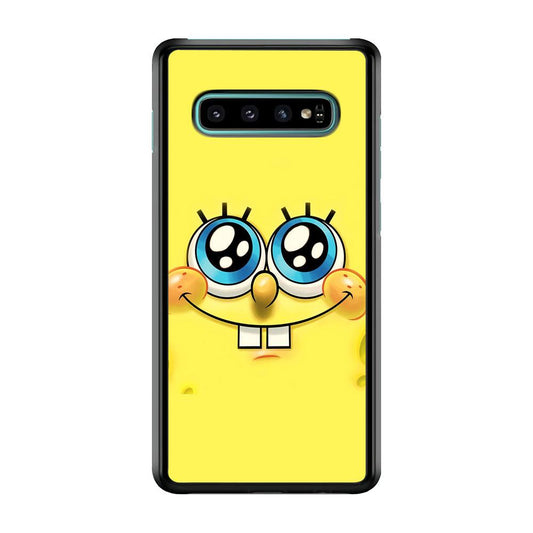 Spongebob's smiling face Samsung Galaxy S10 Case-Plastic / Full Wrap (3D Case)-Xtracase