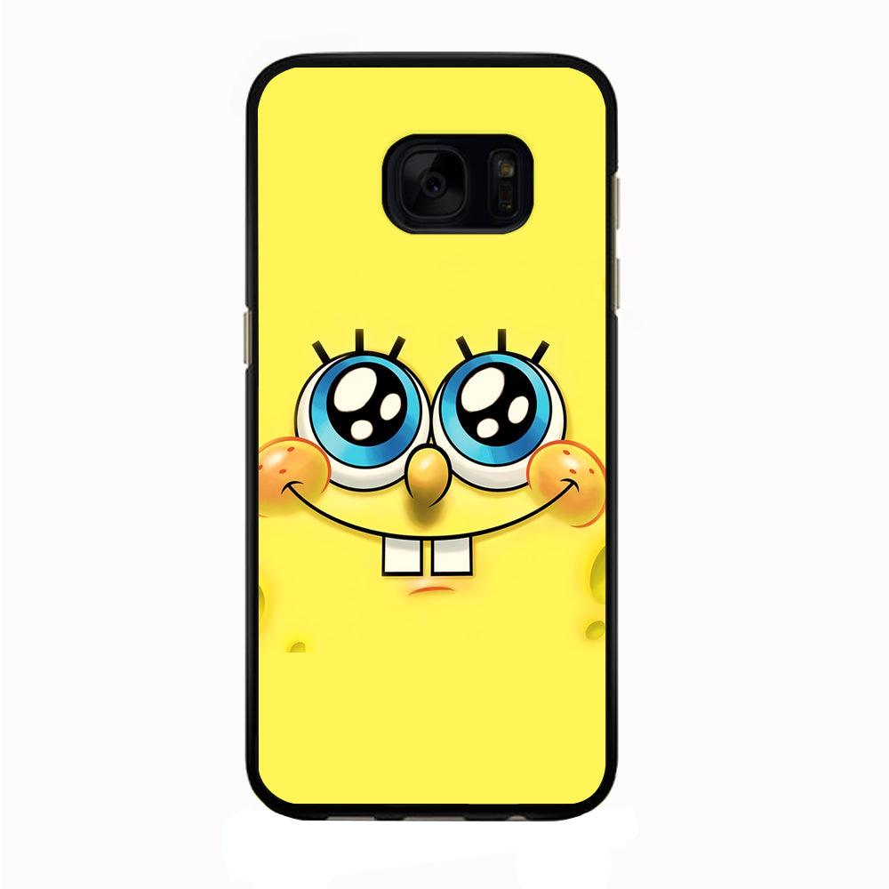 Spongebob's smiling face Samsung Galaxy S7 Edge Case-Rubber / Black (2D Case)-Xtracase