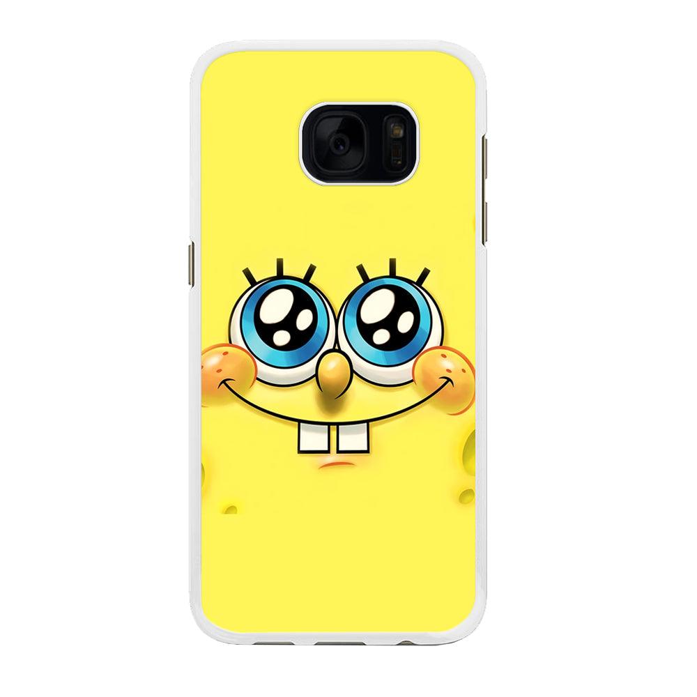 Spongebob's smiling face Samsung Galaxy S7 Edge Case-Rubber / White (2D Case)-Xtracase