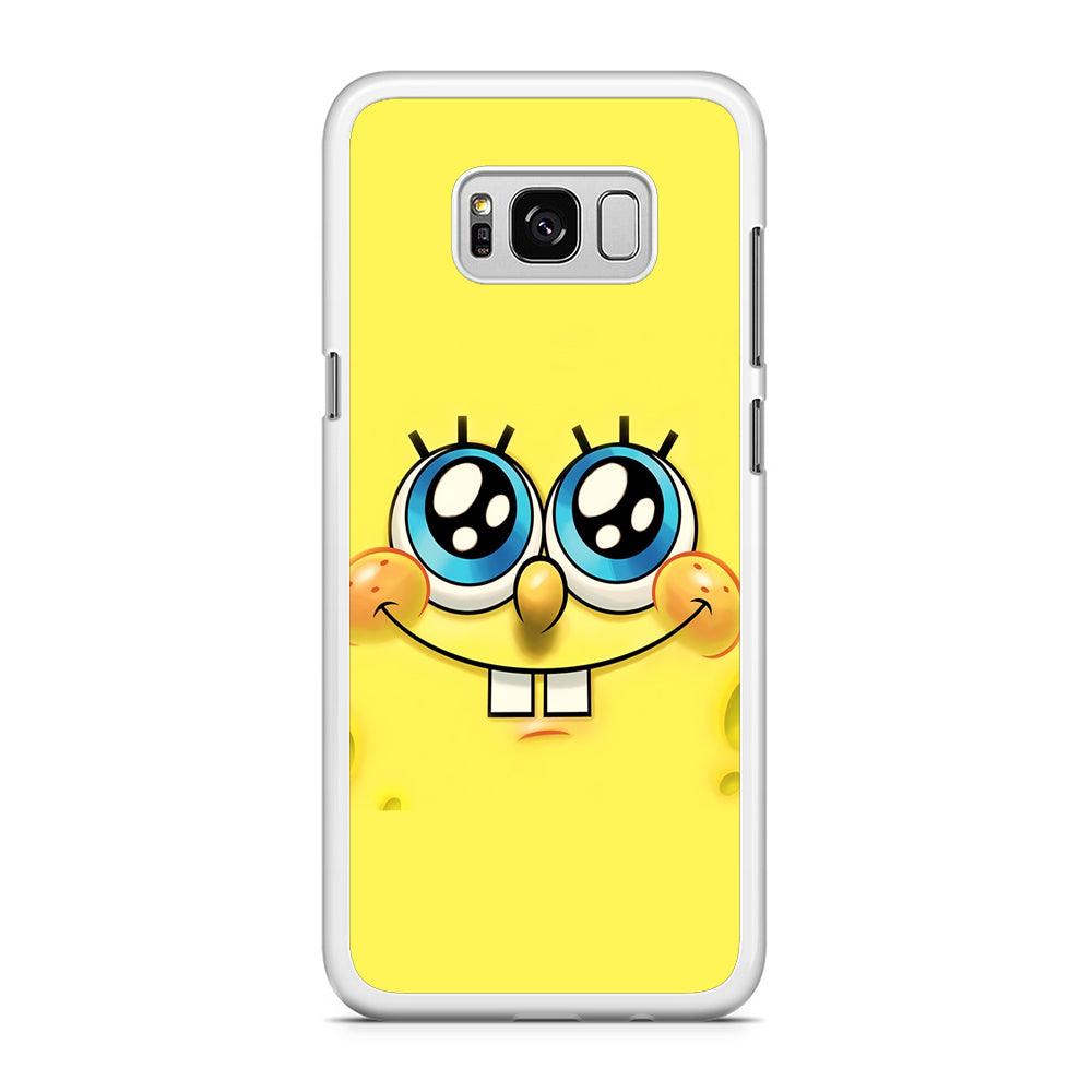 Spongebob's smiling face Samsung Galaxy S8 Case-Rubber / White (2D Case)-Xtracase