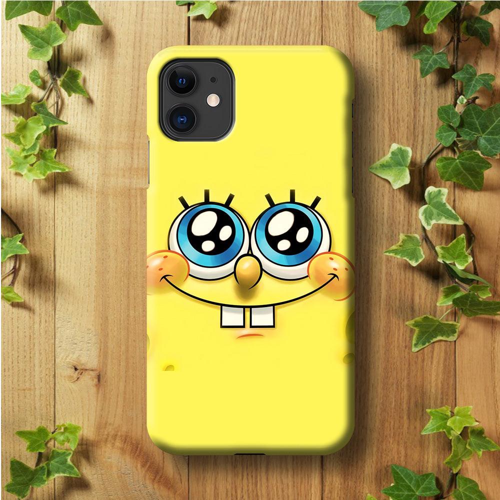 Spongebob's smiling face iPhone 11 Case-Plastic / Full Wrap (3D Case)-Xtracase