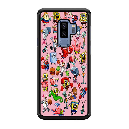 Spongebob and Friend Sticker Samsung Galaxy S9 Plus Case-Plastic / Full Wrap (3D Case)-Xtracase