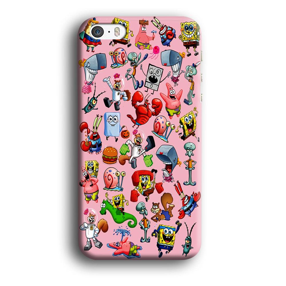 Spongebob and Friend Sticker iPhone 5 | 5s Case-Plastic / Full Wrap (3D Case)-Xtracase