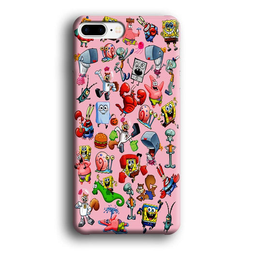 Spongebob and Friend Sticker iPhone 8 Plus Case-Plastic / Full Wrap (3D Case)-Xtracase