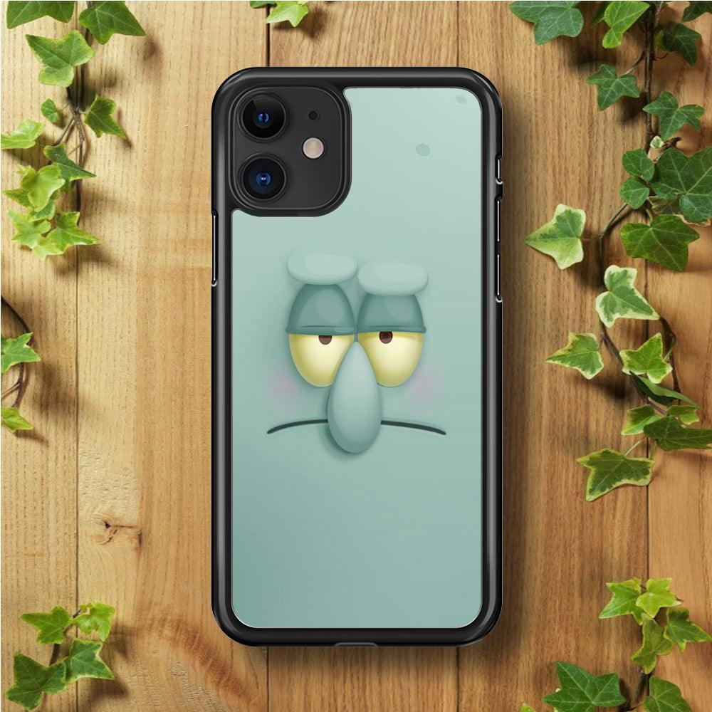 Squidward Tentacles Face iPhone 11 Case-Rubber / Black (2D Case)-Xtracase
