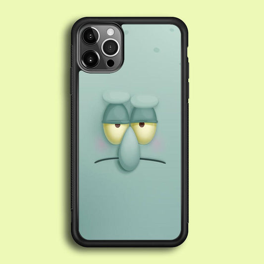 Squidward Tentacles Face iPhone 12 Pro Case-Rubber / Black (2D Case)-Xtracase