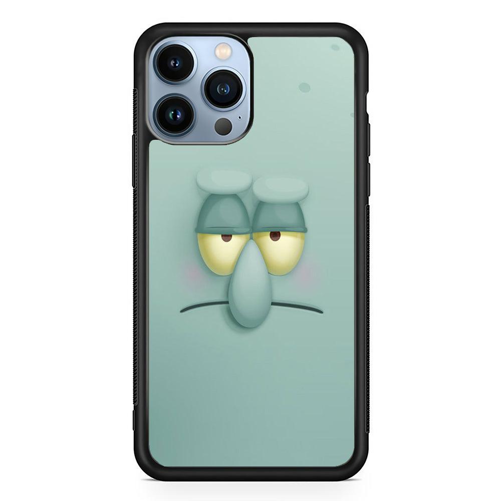 Squidward Tentacles Face iPhone 13 Pro Case-Rubber / Black (2D Case)-Xtracase
