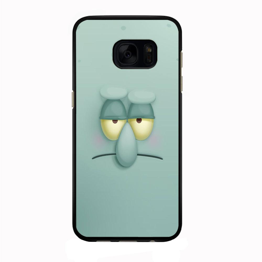 Squidward Tentacles Face Samsung Galaxy S7 Edge Case-Rubber / Black (2D Case)-Xtracase