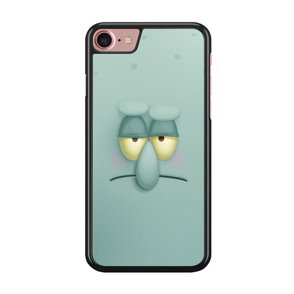 Squidward Tentacles Face iPhone SE 2020 Case-Rubber / Black (2D Case)-Xtracase