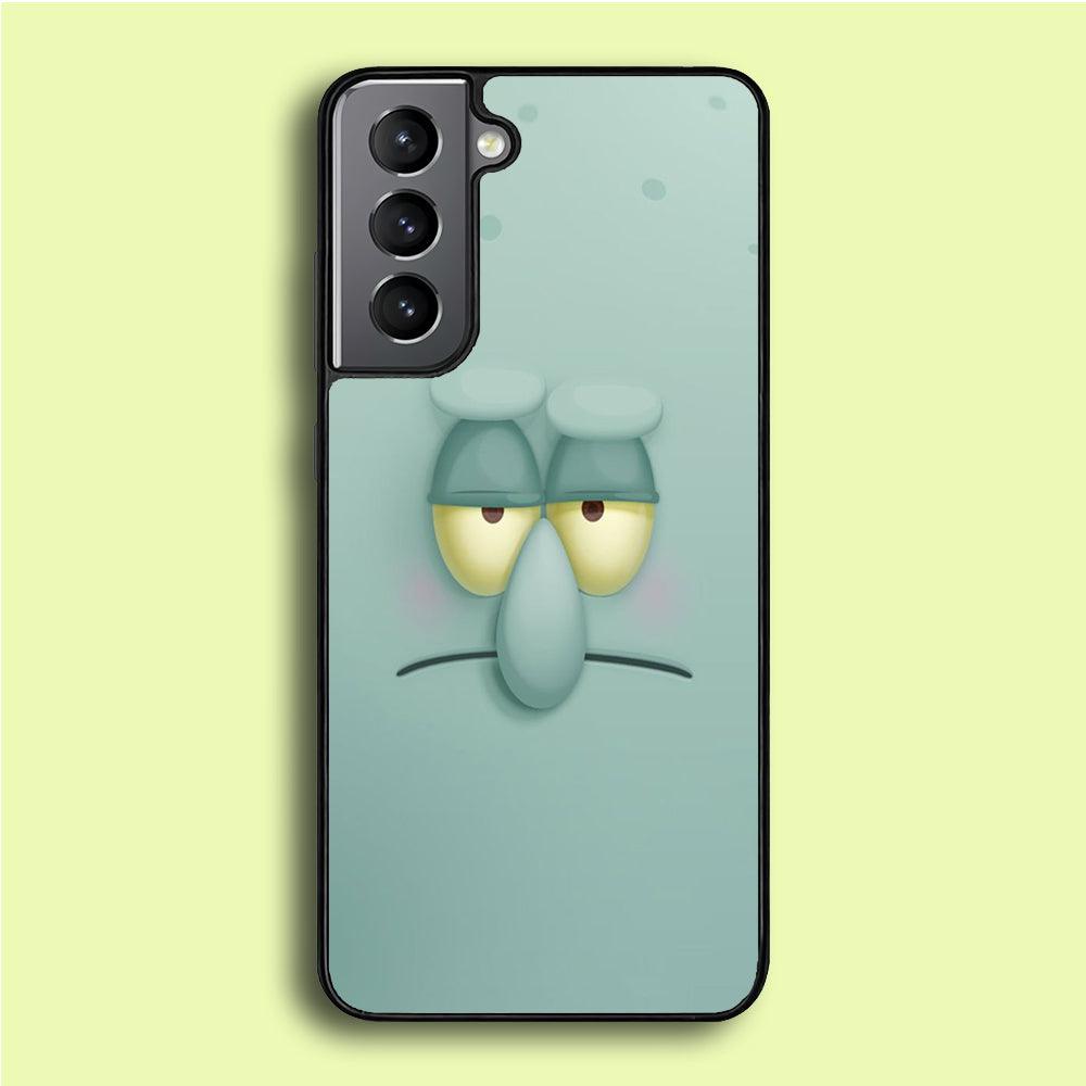 Squidward Tentacles Face Samsung Galaxy S21 Plus Case-Rubber / White (2D Case)-Xtracase