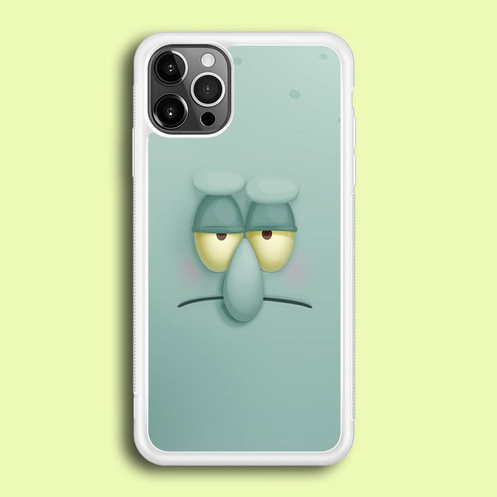 Squidward Tentacles Face iPhone 12 Pro Max Case-Rubber / White (2D Case)-Xtracase