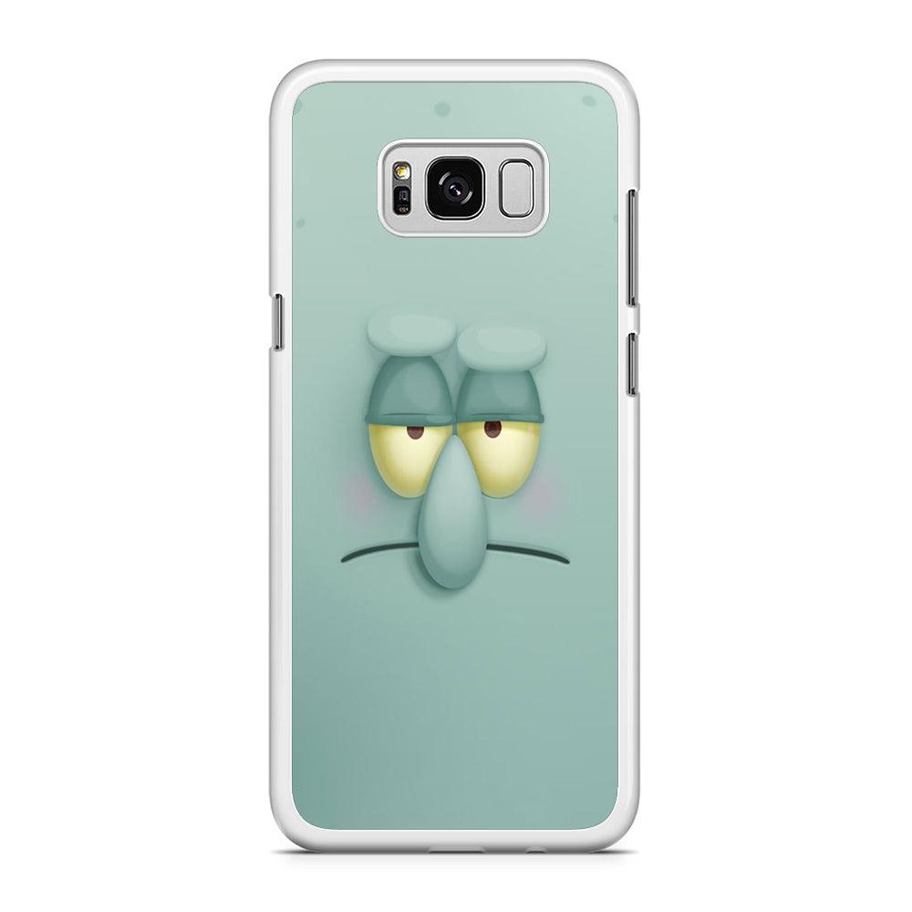 Squidward Tentacles Face Samsung Galaxy S8 Case-Rubber / White (2D Case)-Xtracase