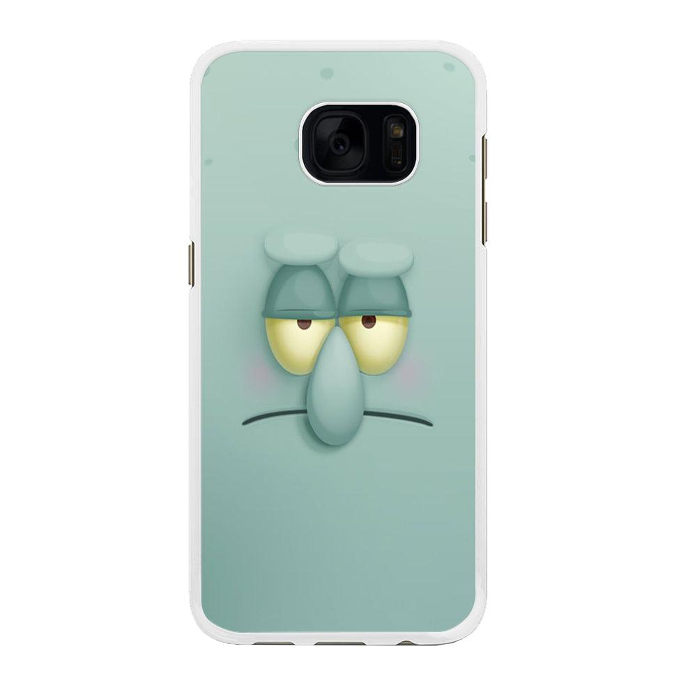 Squidward Tentacles Face Samsung Galaxy S7 Edge Case-Rubber / White (2D Case)-Xtracase