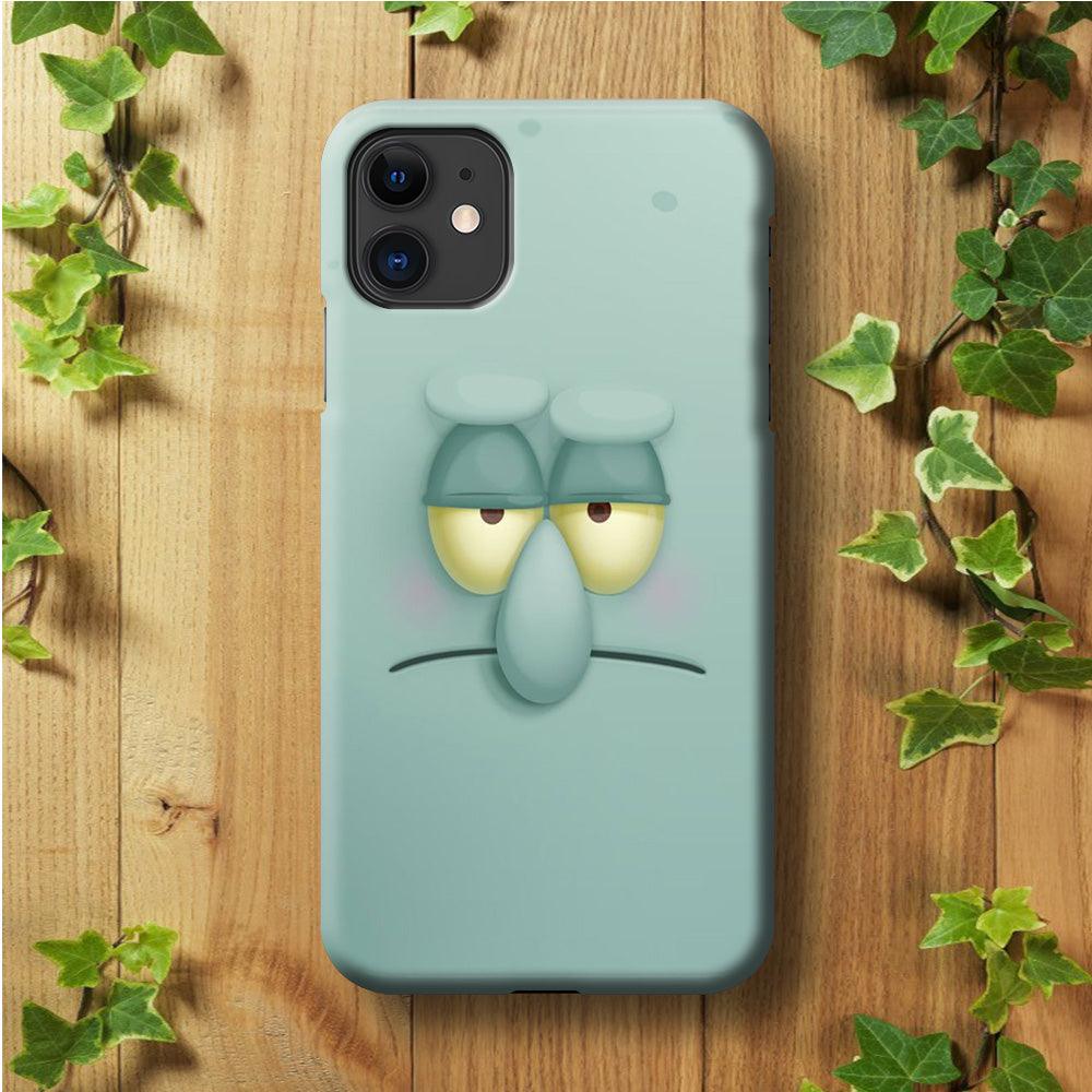 Squidward Tentacles Face iPhone 11 Case-Plastic / Full Wrap (3D Case)-Xtracase