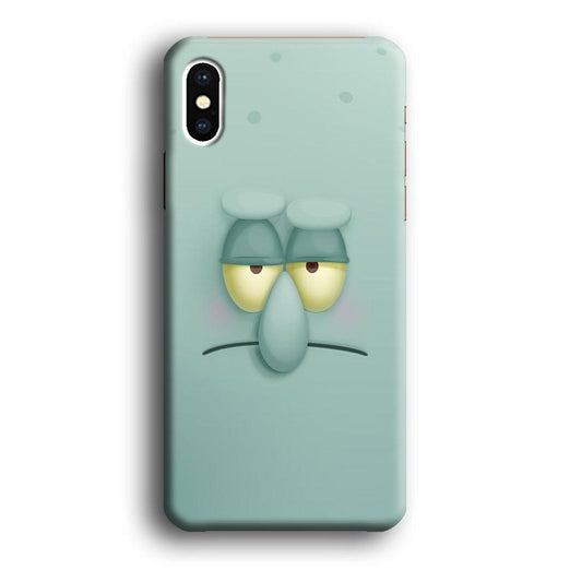 Squidward Tentacles Face iPhone X Case-Plastic / Full Wrap (3D Case)-Xtracase