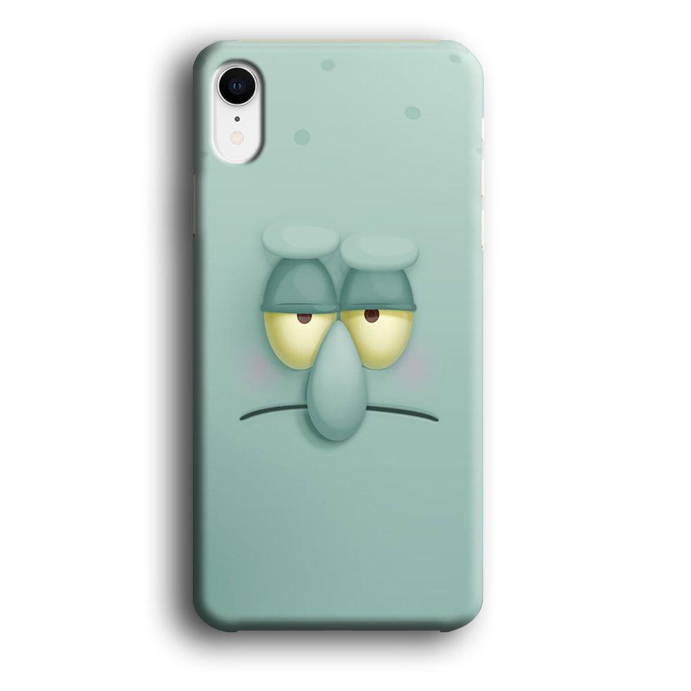 Squidward Tentacles Face iPhone XR Case-Plastic / Full Wrap (3D Case)-Xtracase