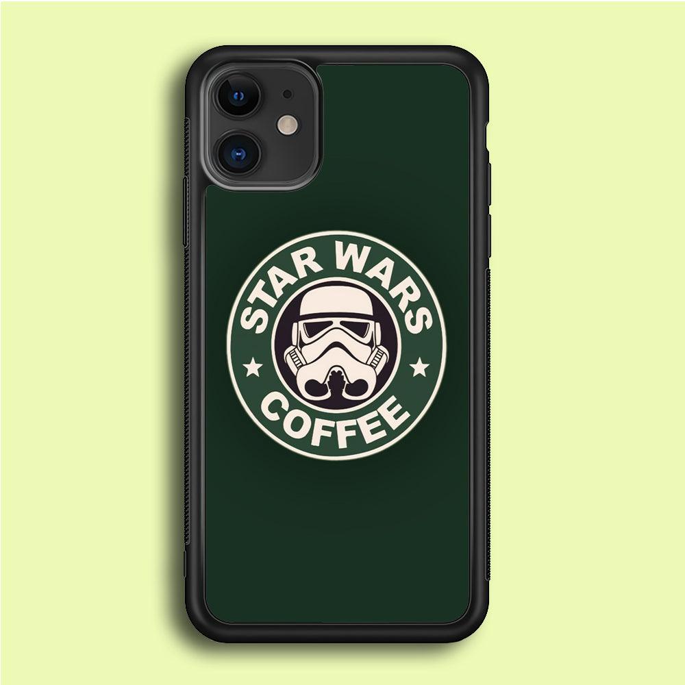 Star Wars Coffee Green iPhone 12 Case-Rubber / Black (2D Case)-Xtracase