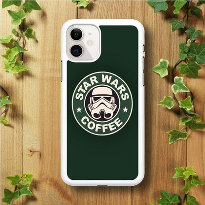 Star Wars Coffee Green iPhone 11 Case-Rubber / White (2D Case)-Xtracase