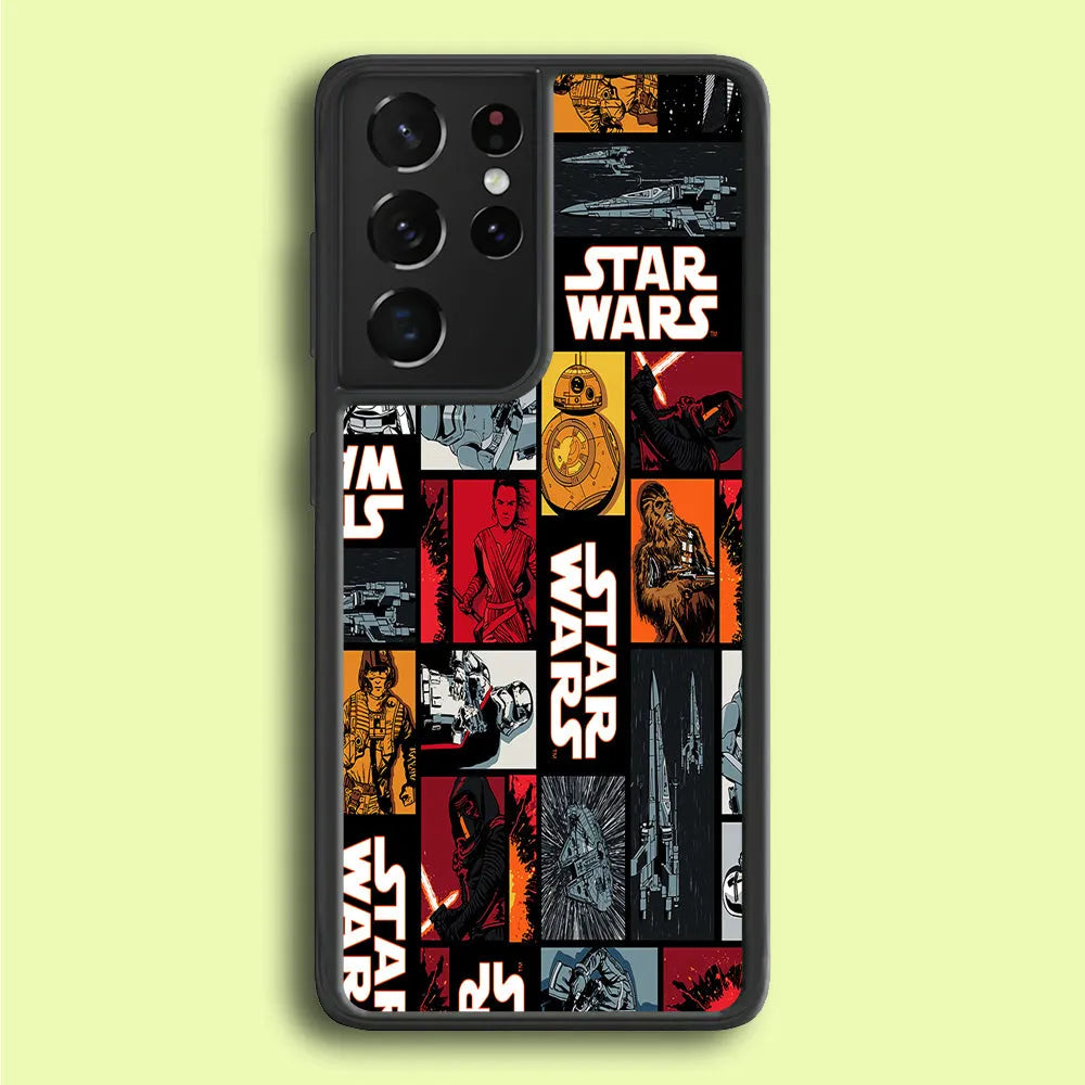 Star Wars Collage Samsung Galaxy S25 Ultra Case-Rubber / White (2D Case)-Xtracase