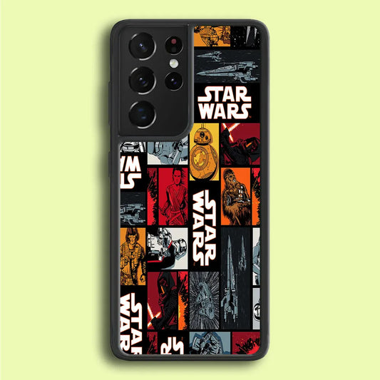 Star Wars Collage Samsung Galaxy S25 Ultra Case-Rubber / White (2D Case)-Xtracase