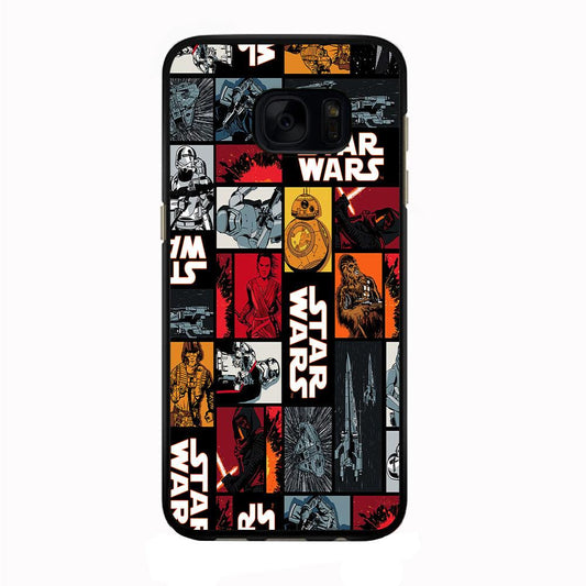 Star Wars Collage Samsung Galaxy S7 Edge Case-Rubber / Black (2D Case)-Xtracase
