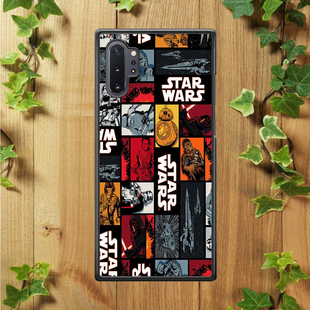Star Wars Collage Samsung Galaxy Note 10 Plus Case-Rubber / Black (2D Case)-Xtracase