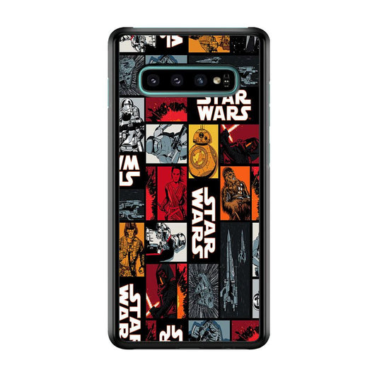 Star Wars Collage Samsung Galaxy S10 Plus Case-Rubber / White (2D Case)-Xtracase